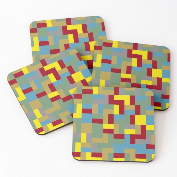 Item preview, Geometric rectangular shapes in abstract ornament in multicolor palette variation designed and sold by acidmit.
