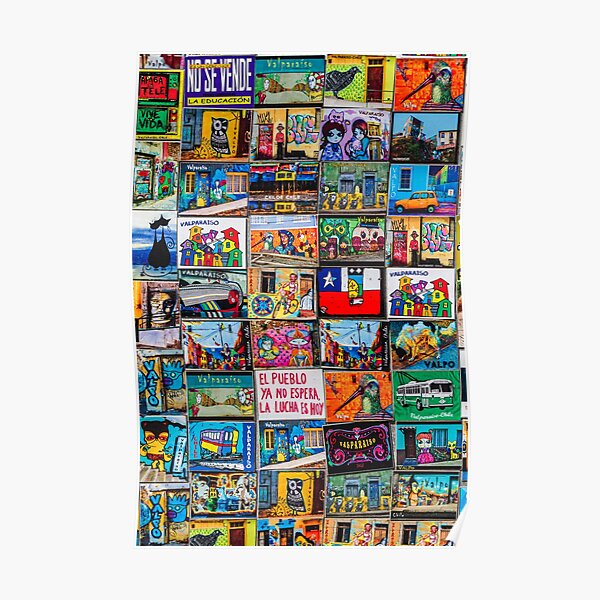 Valparaiso Chile Postcards Poster