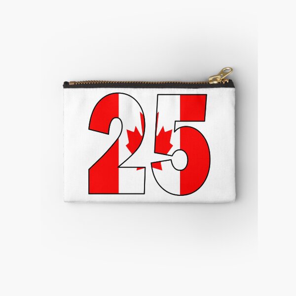 Item preview, Number 25 with Canadian flag on the background designed and sold by AllShirts21.