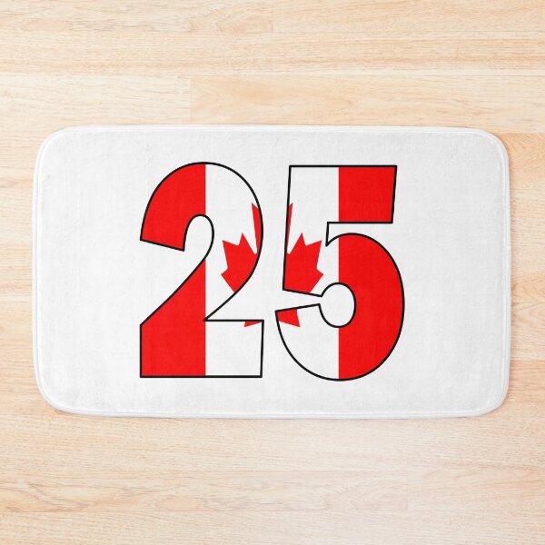 Item preview, Number 25 with Canadian flag on the background designed and sold by AllShirts21.