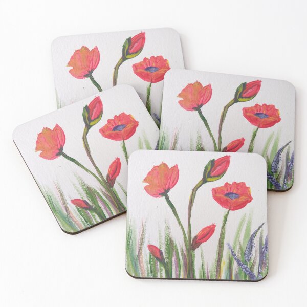 Item preview, Poppies in a field designed and sold by Rivvyarts.