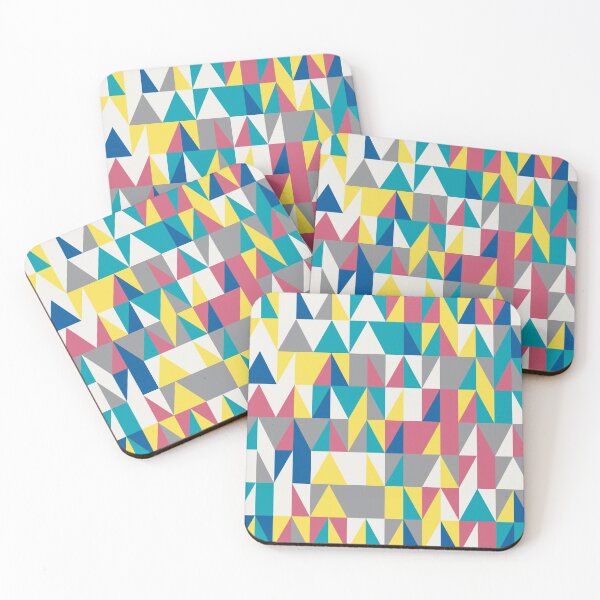 Item preview, Geometric triangular shapes in multicolor palette variation in abstract mosaic designed and sold by acidmit.