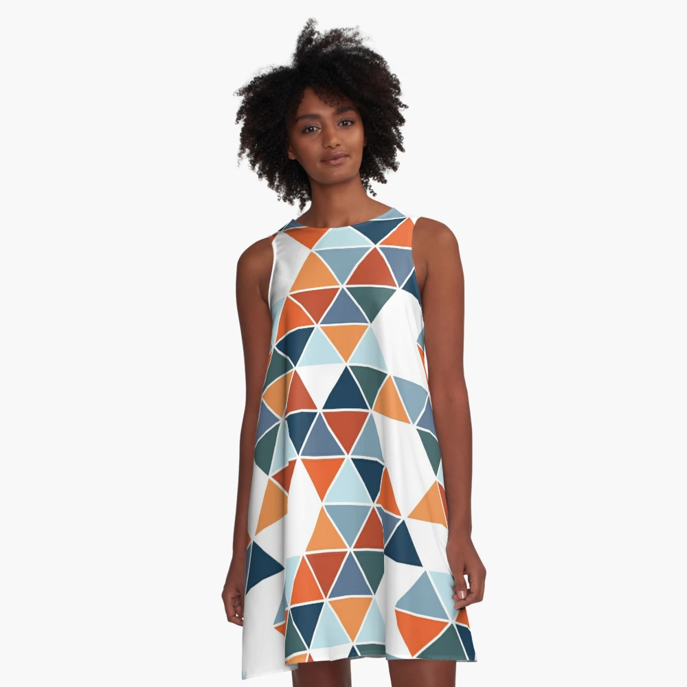 Geometric Shape Design A-Line Dress for Sale by ZyctArt