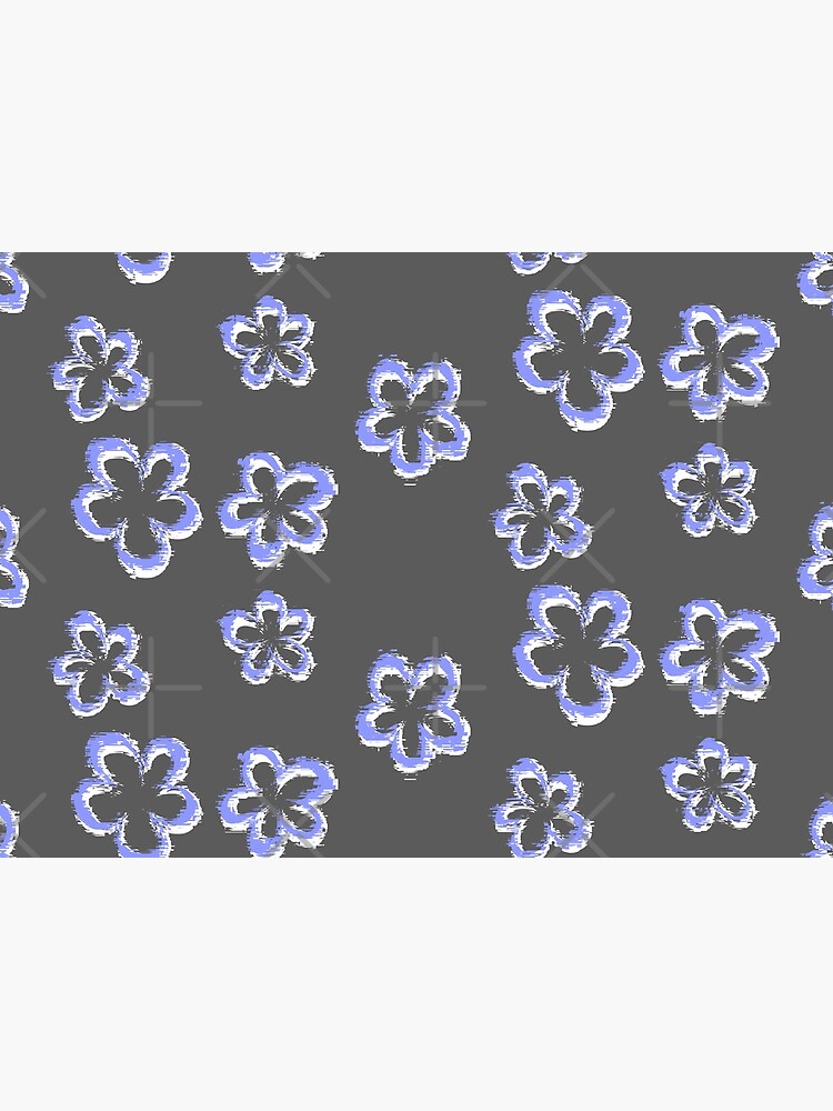Funky Periwinkle Retro Glitch Flowers Sticker Pack by that5280lady