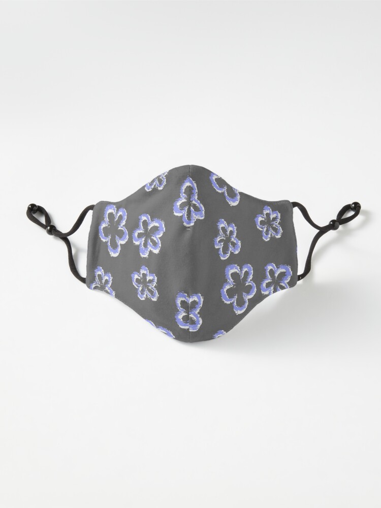 Alternate view of Funky Periwinkle Retro Glitch Flowers Sticker Pack Mask