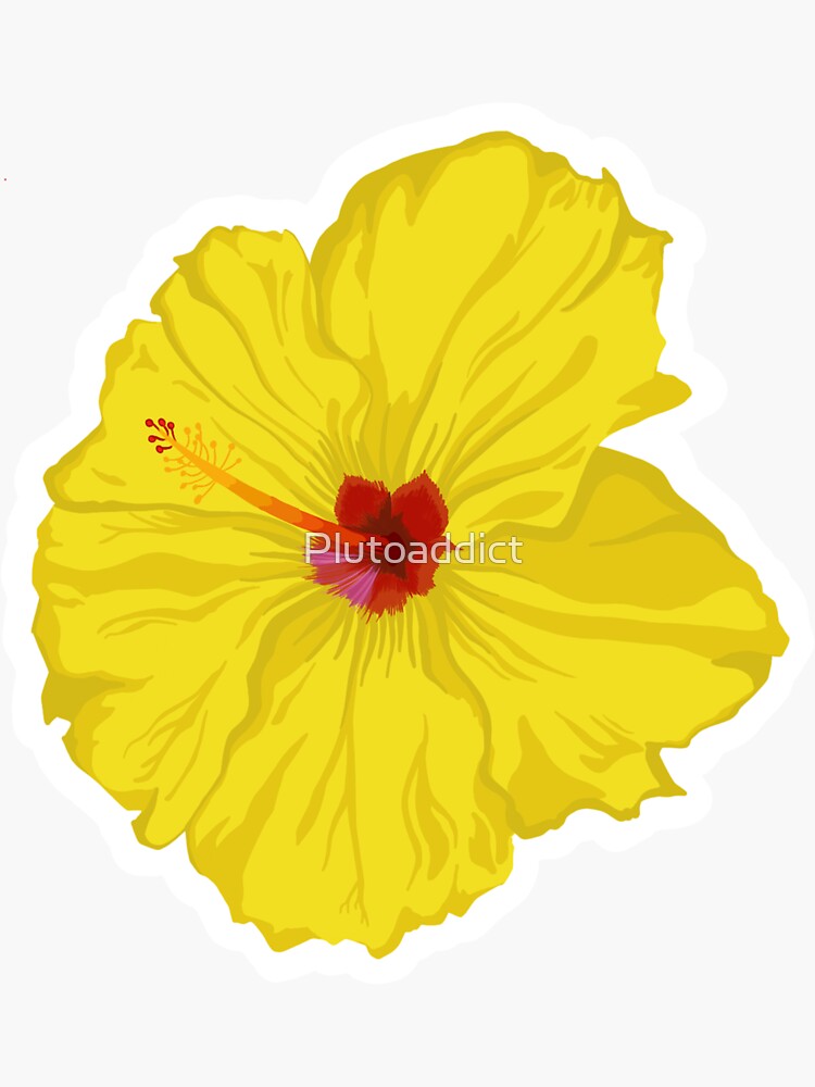 "Yellow Hibiscus" Sticker for Sale by Plutoaddict Redbubble