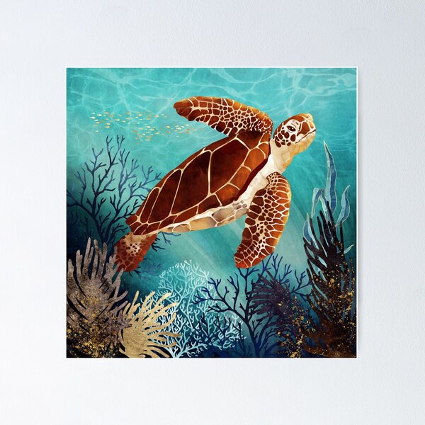 Item preview, Metallic Sea Turtle designed and sold by spacefrogdesign.