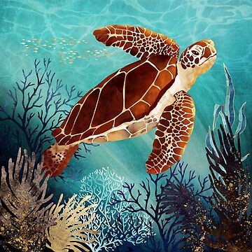 Artwork thumbnail, Metallic Sea Turtle by spacefrogdesign
