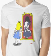 Camiseta de cuello en V Locura a través del espejo