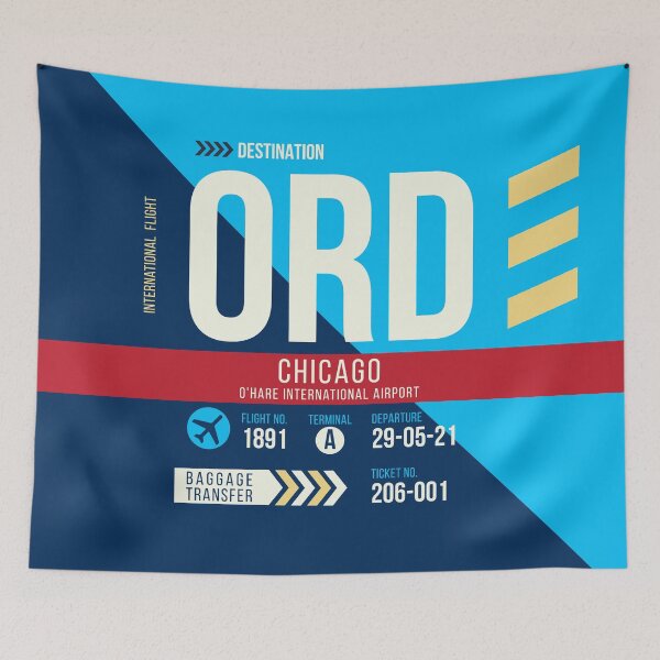 Item preview, Chicago (ORD) Airport Code Baggage Tag designed and sold by SLAG-Creative.