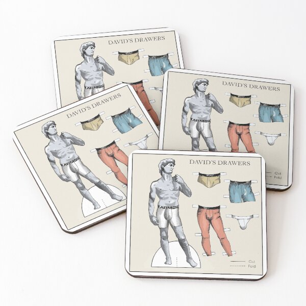 Hand Drawn Digital Art Coasters (Set of 4)