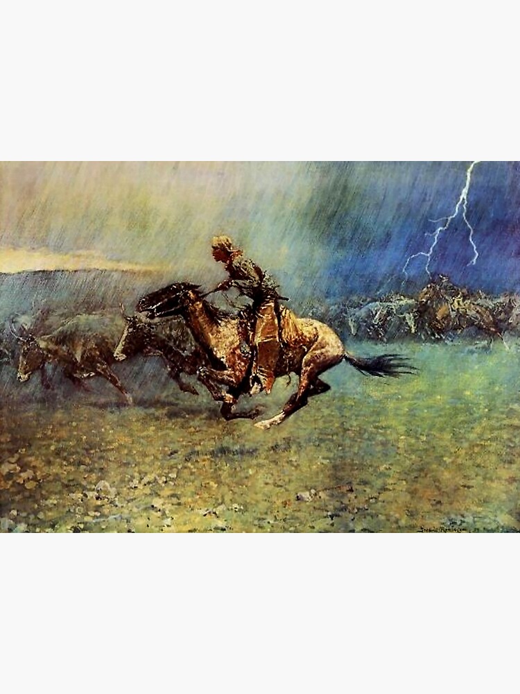 Frederick Remington Western Art “The Stampede” Poster for Sale by  PatricianneK