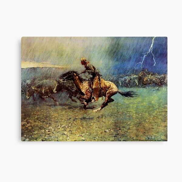 Item preview, Frederick Remington Western Art “The Stampede” designed and sold by PatricianneK.