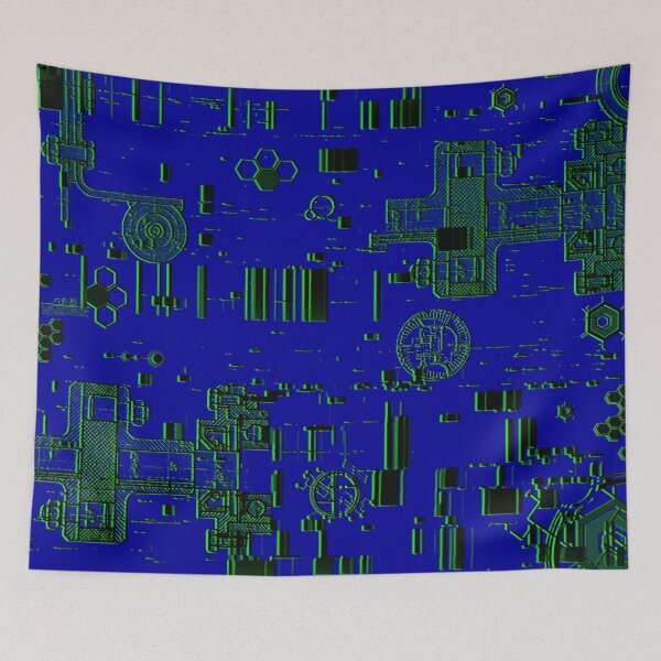 Item preview, Blue Green Circuit designed and sold by Coffinstaple.