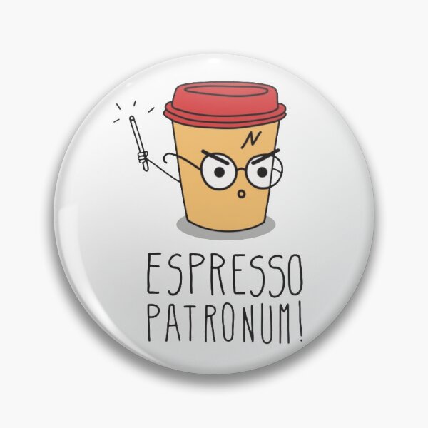 Angry Espresso Magic Wand Spell Pin