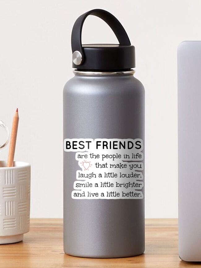 Sticker Blanc Et Variations De Bleu Cette Citation Les Meilleurs Amis Sont Les Gens De La Vie Qui Vous Font Rire Un Peu Plus Fort Par Imagination Xox Redbubble