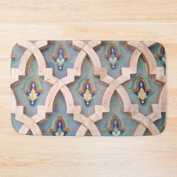 Item preview, Geometric beige and blue tile pattern designed and sold by Joejo19.