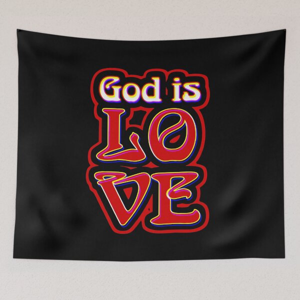 Item preview, God is Love Art Nouveau Typography -Glitch Style designed and sold by Alondra.