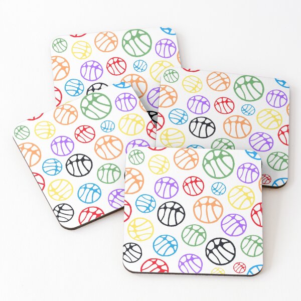 Item preview, Patrón de pelota de baloncesto colorido en blanco designed and sold by OneLook.