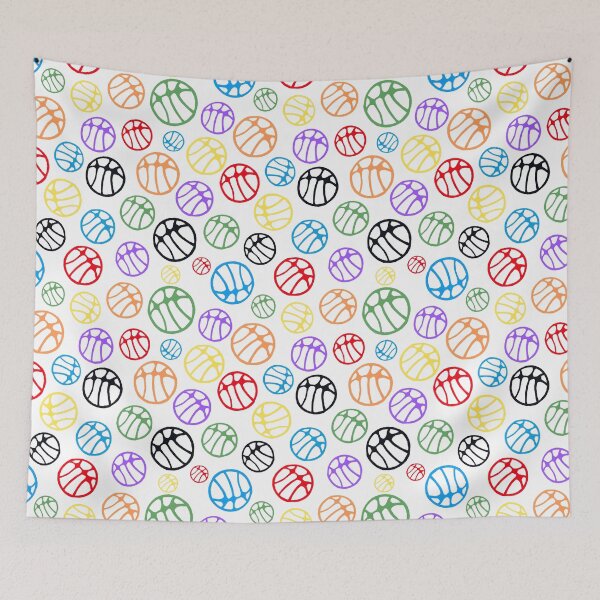 Item preview, Colorful Basketball Ball Pattern on White designed and sold by OneLook.