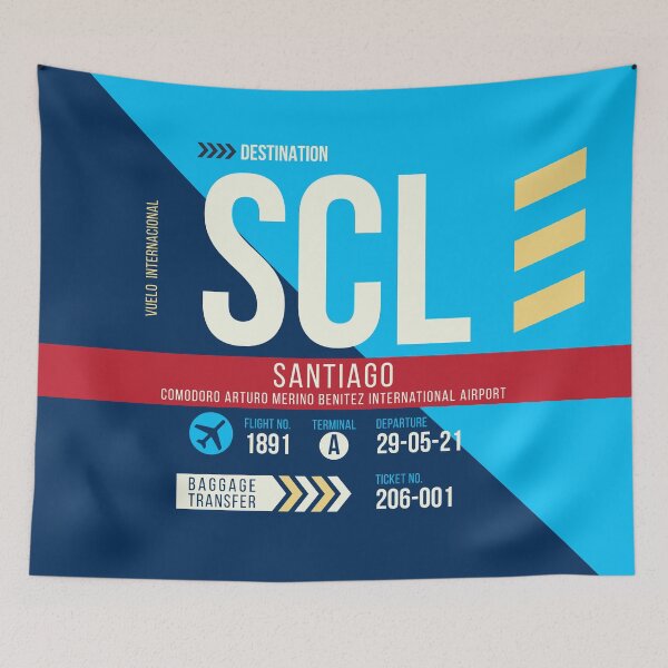 Item preview, Santiago de Chile (SCL) Airport Code Baggage Tag designed and sold by SLAG-Creative.