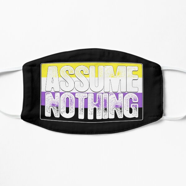 Assume Nothing Non-Binary Pride Flag Mask