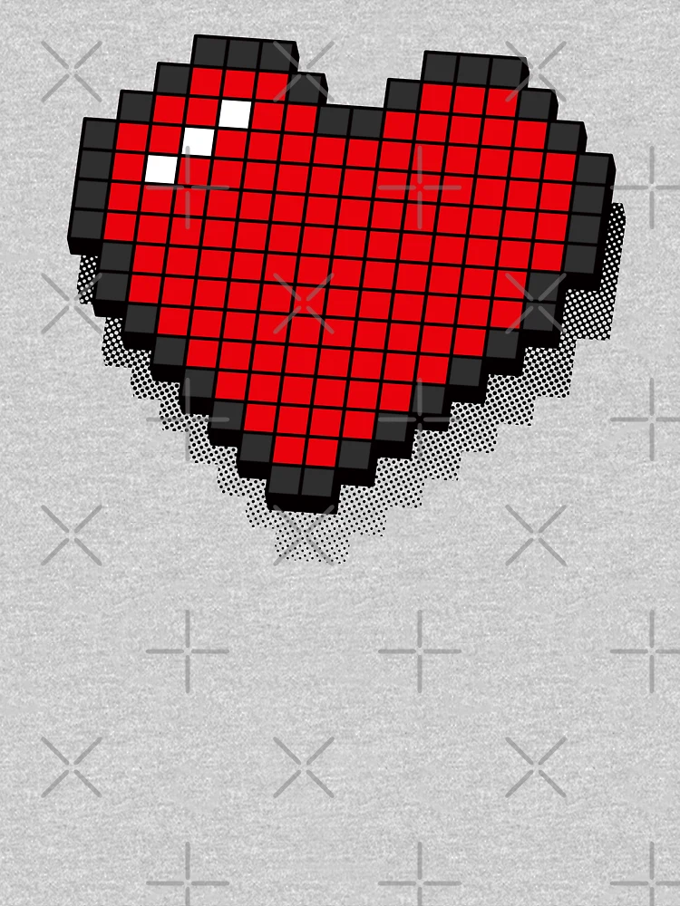 Aperçu 6 sur 6. Sweat à capuche épais avec l'œuvre Coeur Pixel Rétro - Rouge 3D [Roufxis-Rb] créée et vendue par RoufXis.