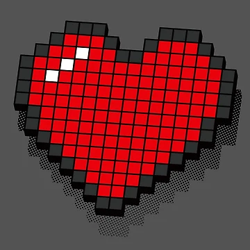 Artwork thumbnail, Retro Pixel Heart - Red 3D [Roufxis-Rb] by RoufXis