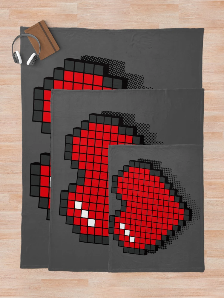 Thumbnail 5 of 6, Throw Blanket, Retro Pixel Heart - Red 3D [Roufxis-Rb] designed and sold by RoufXis.