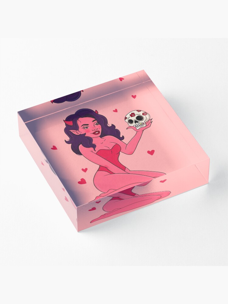 Alternate view of DEVIL PINUP Acrylic Block