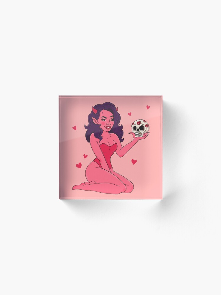 Alternate view of DEVIL PINUP Acrylic Block