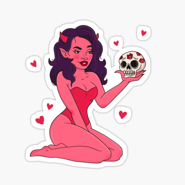 DEVIL PINUP Sticker