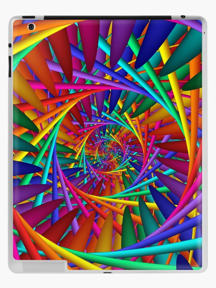 Coque et skin adhésive iPad for Sale avec l'œuvre « Spirale arc-en-ciel  psychédélique » de l'artiste Kitty Bitty