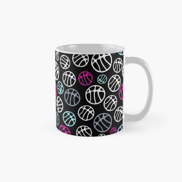 Item preview, Basketball Ball Pattern White Mint Purple on Black designed and sold by OneLook.