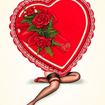 Valentine's Day Candy Box Pin-Up Art Print for Sale by Kelly