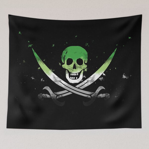 Item preview, Aromantic Pirate Flag designed and sold by Emrysartistry.