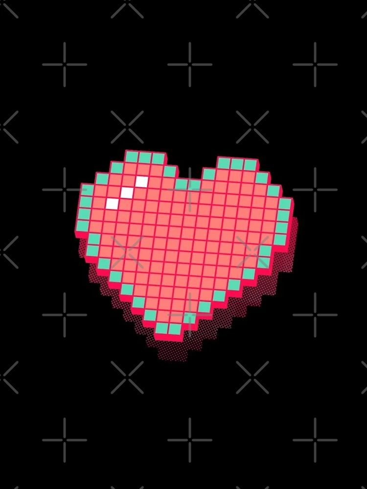 Thumbnail 4 of 4, iPhone Case, Retro Pixel Heart - Pink 3D [Roufxis-Rb] designed and sold by RoufXis.