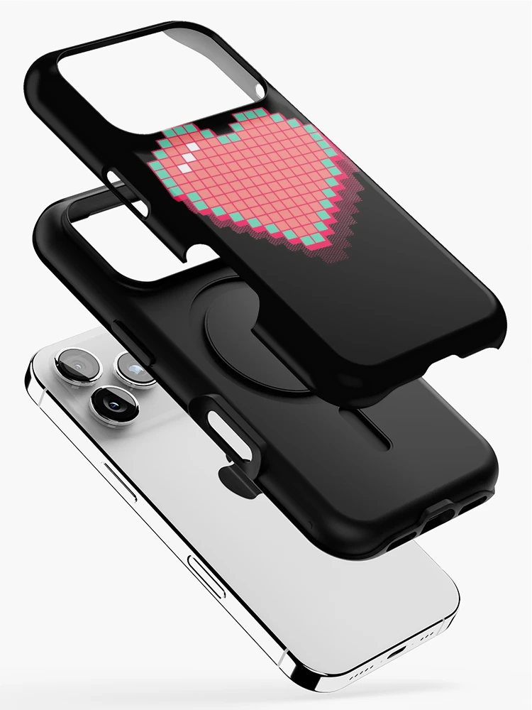 Thumbnail 2 of 4, iPhone Case, Retro Pixel Heart - Pink 3D [Roufxis-Rb] designed and sold by RoufXis.
