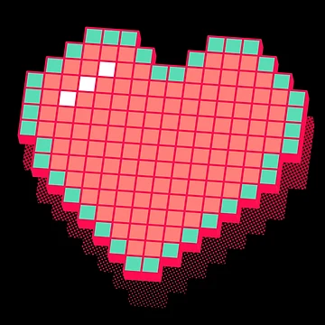 Artwork thumbnail, Retro Pixel Heart - Pink 3D [Roufxis-Rb] by RoufXis