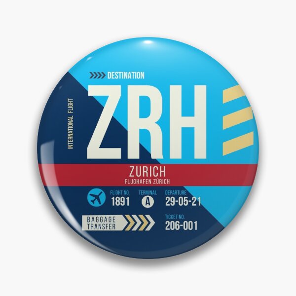 Item preview, Zurich (ZRH) Airport Code Baggage Tag designed and sold by SLAG-Creative.