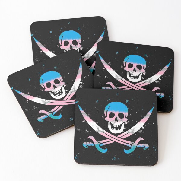 Item preview, Trans Pirate Flag designed and sold by Emrysartistry.