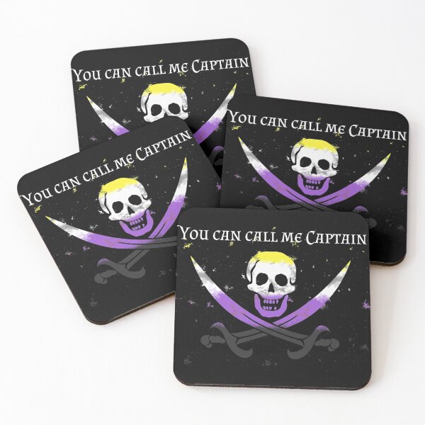 Item preview, Nonbinary Pirate Flag - You can call me Captain designed and sold by Emrysartistry.