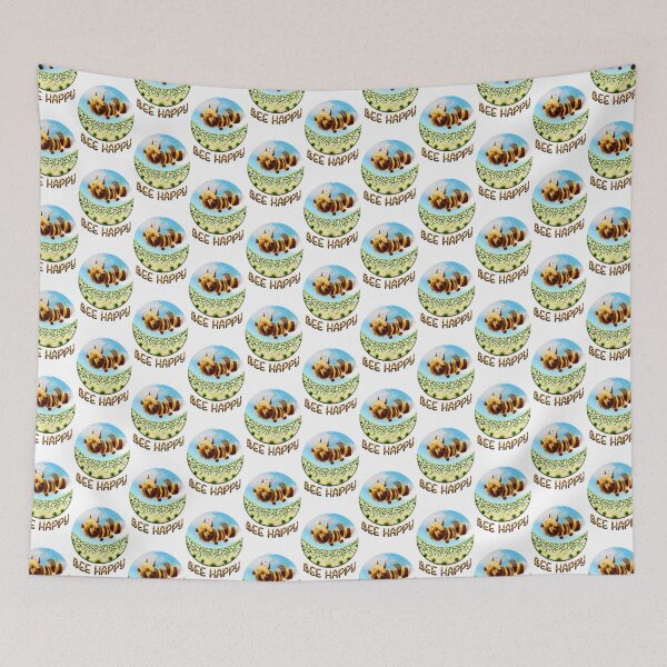 Item preview, Small Chatbeille in a field of wild flowers - BEE HAPPY designed and sold by Elodie-Uft.