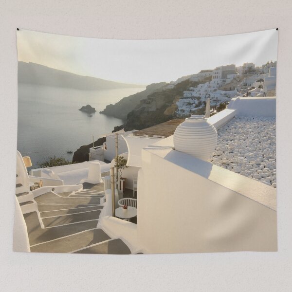Item preview, Golden Hour in Oia, Santorini, Greece - Beautiful White Panorama and Sunset View designed and sold by whatisonmymind.