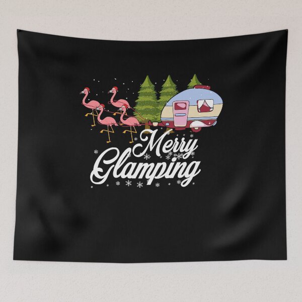 Item preview, Merry Glamping Pink Flamingo Birds Christmas Camper Gift  designed and sold by MakeGoodChoices.