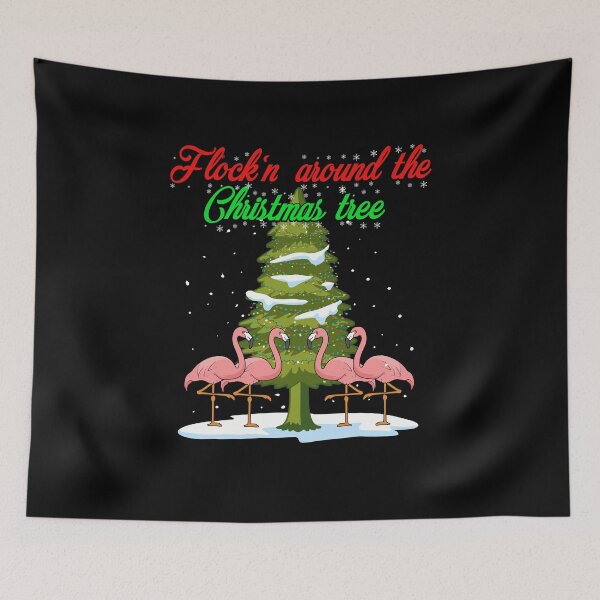 Item preview, Flockin' Around The Christmas Tree Pink Flamingo Xmas Gift designed and sold by MakeGoodChoices.