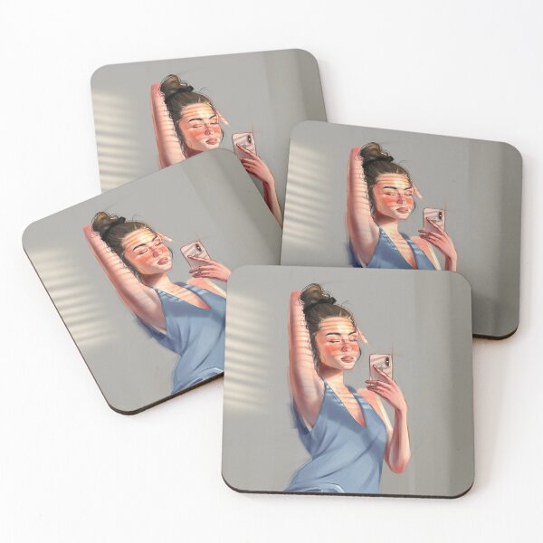 Item preview, Selfie in the mirror, a girl is photographed at home on an iPhone in the sun. designed and sold by MOSSSART.