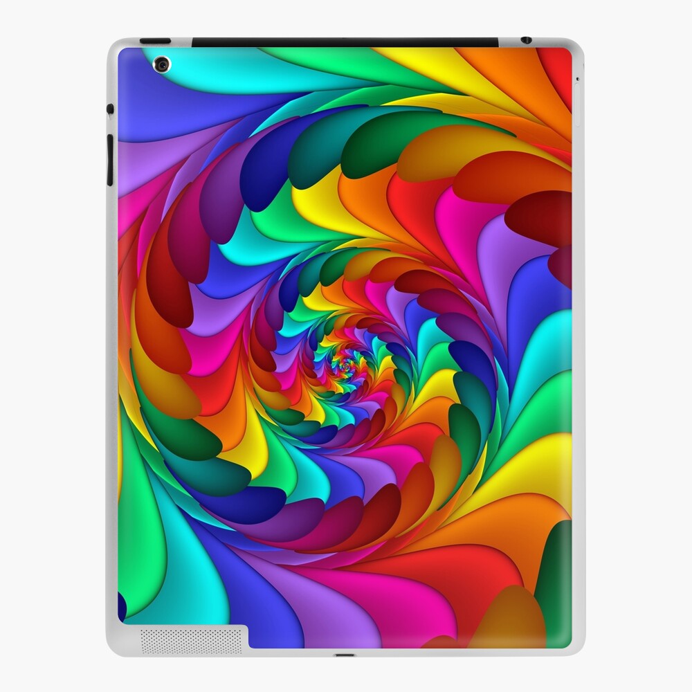 Coque et skin adhésive iPad for Sale avec l'œuvre « Spirale arc-en-ciel  psychédélique » de l'artiste Kitty Bitty