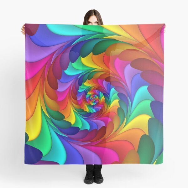 Rainbow Fractal Spiral Scarf