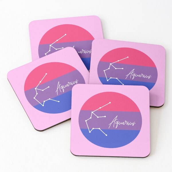Item preview, Aquarius Zodiac Sign With Bi Pride Colours designed and sold by tinyteacups.
